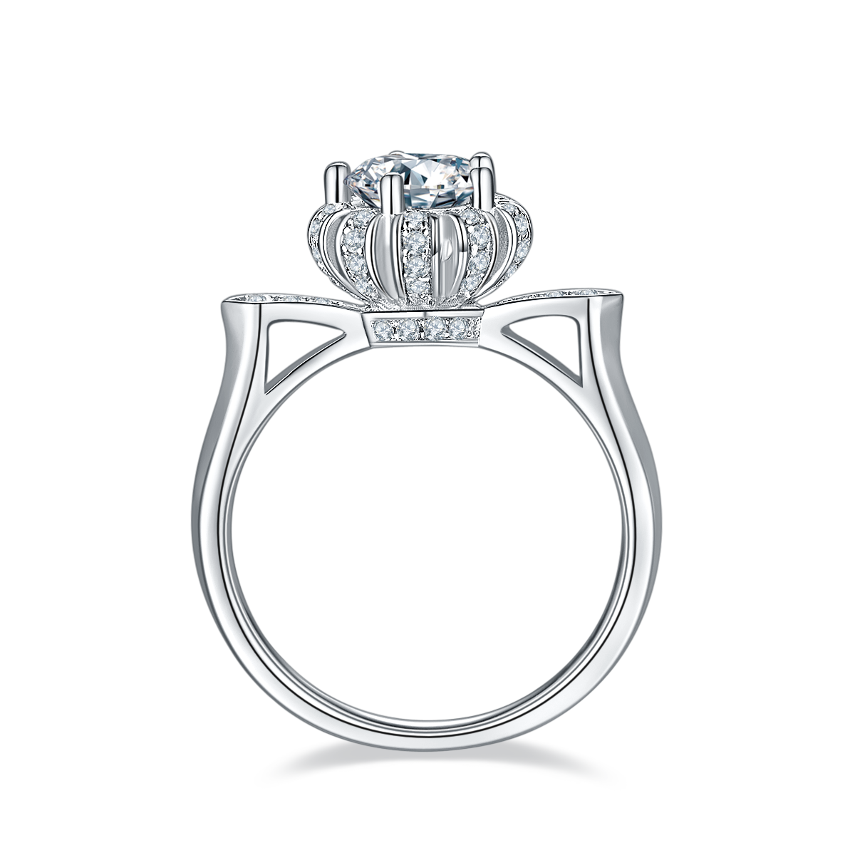 Uniform Temptation S925 Silver Plated Platinum Moissanite Women's Ring 1 Carat D-Class